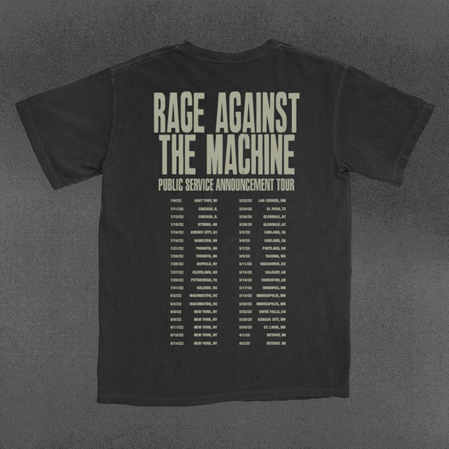 Rage Against The Machine Behind the Scene Machine Tour T-Shirt